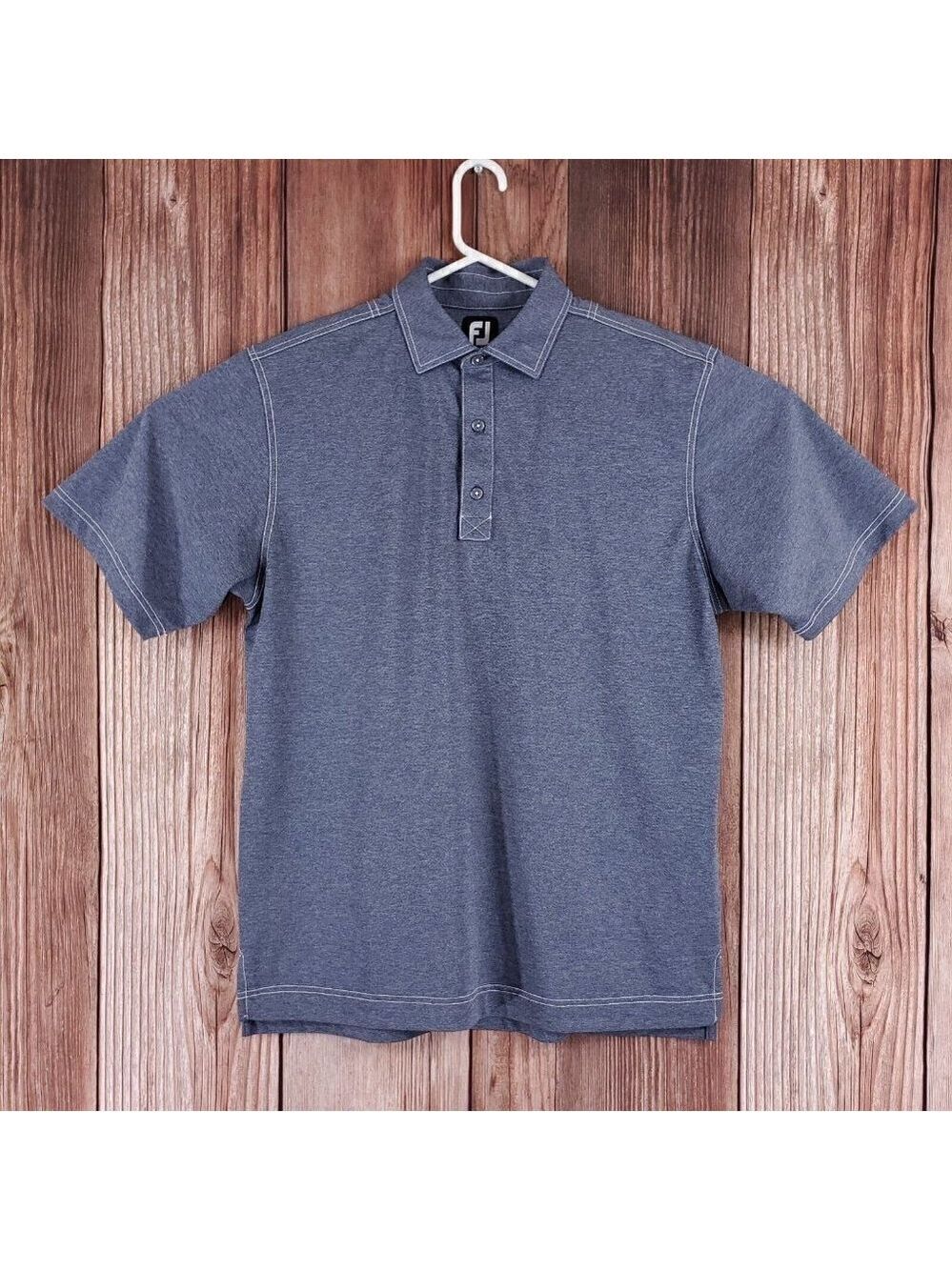 Footjoy FJ Mens Size Medium Blue Gray Short Sleeve Stretch Golf Polo Shirt